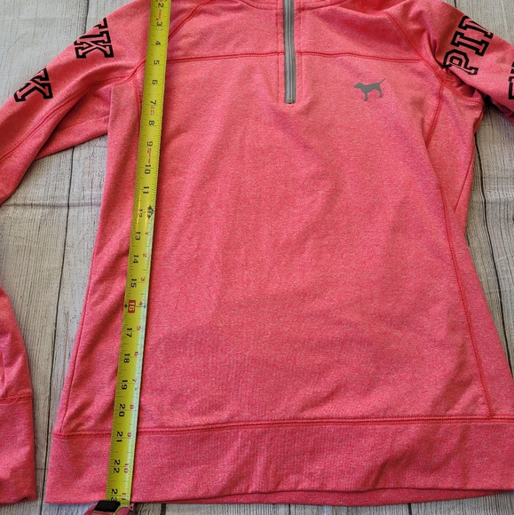 Victoria’s Secret PINK •Size Small• Bright Pink Quarter Zip Fitted Athletic Top - Picture 5 of 9